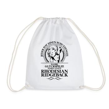RHODESIAN RIDGEBACK Schutzengel Spruch Wilsigns - Turnbeutel - Weiß - Vorne