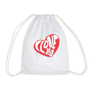 I Love you - Drawstring Bag - white - Front