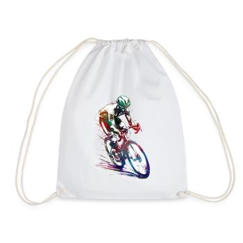 Cycling #cycling #sport #bike - Drawstring Bag - white - Front