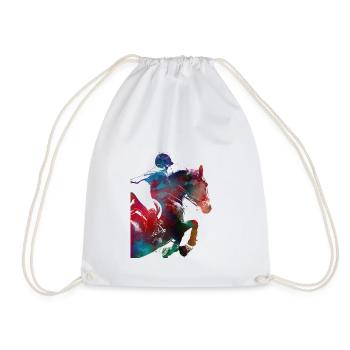 Horse Rider #rider #horse #sport - Drawstring Bag - white - Front