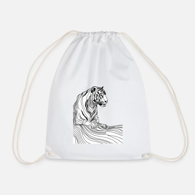 Tiger-Kunstlinien #tiger - Turnbeutel - Weiß