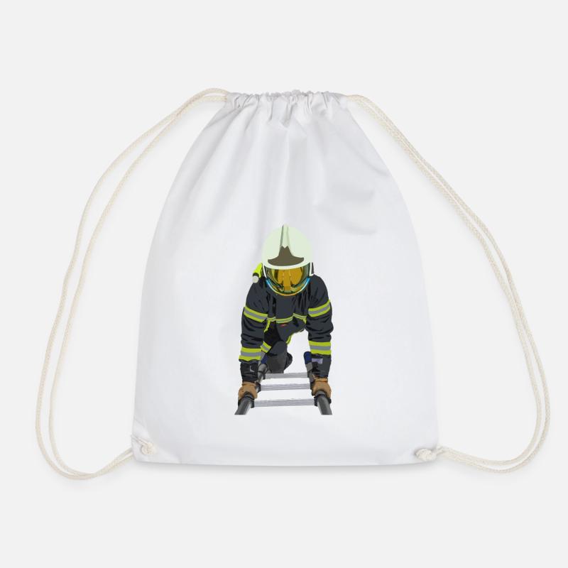 LADDER FIREFIGHTER - Drawstring Bag - white