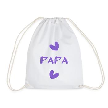 PAPA. VATERTAG. FROHER VATERTAG. ALLES GUTE ZUM GEBURTSTAG - Turnbeutel - Weiß - Vorne