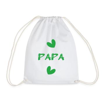 FATHER's DAY. HAPPY BIRTHDAY DAD. DAD. FEAST. HEART - Drawstring Bag - white - Front
