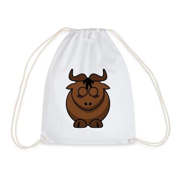 Braunbock Face Design - Drawstring Bag - white - Front