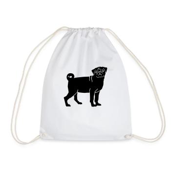 Mops - Turnbeutel - Weiß - Vorne
