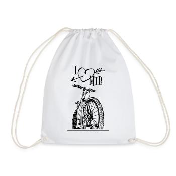 Liebe dein Bike: Stylisches Shirt für MTB-Ladys! - Turnbeutel - Weiß - Vorne