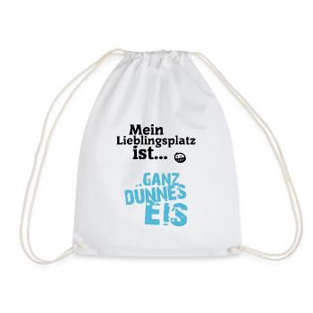 DUeNNES EIS LIEBLINGSPLATZ COOLES DESIGN GESCHENK - Turnbeutel - Weiß - Vorne