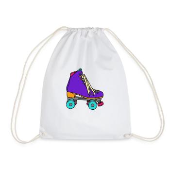 Roller-skate - Drawstring Bag - white - Front