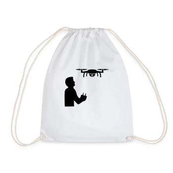 drone - Drawstring Bag - white - Front