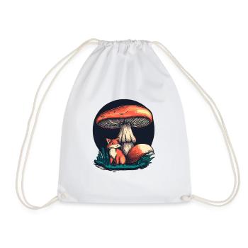 CHAMPIGNON ET RENARD - Sac de sport léger - blanc - Devant