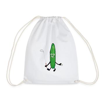 cucumber,golf,golfer, sportsman - Drawstring Bag - white - Front
