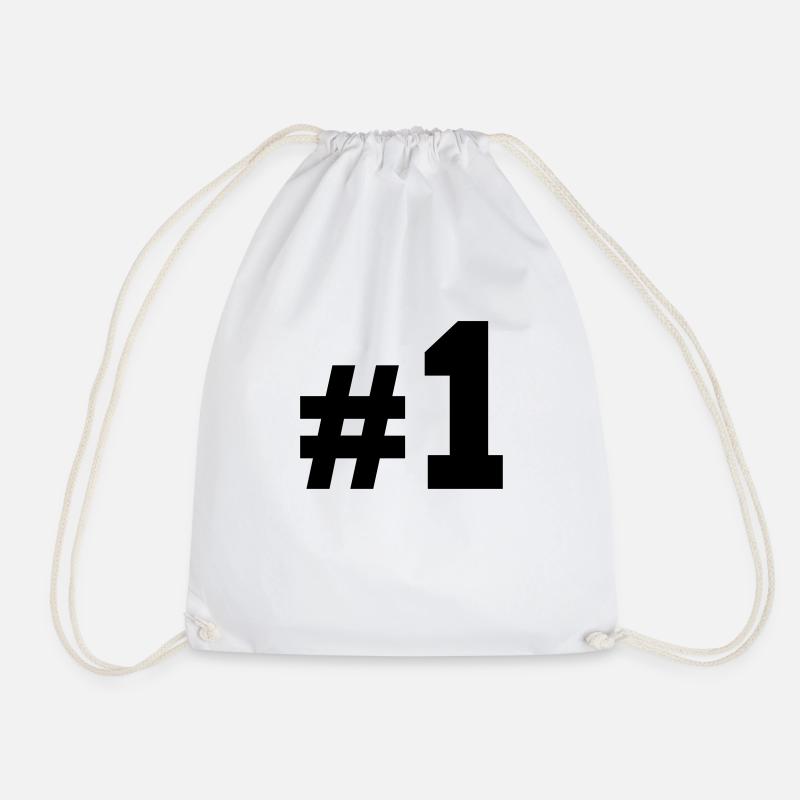 Number one - Drawstring Bag - white