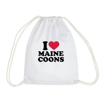 Maine Coon cat - Drawstring Bag - white - Front