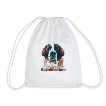 St. bernard - Drawstring Bag - white - Front