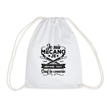 Je suis mécanicien je répare tout sauf la connerie - Sac de sport léger - blanc - Devant