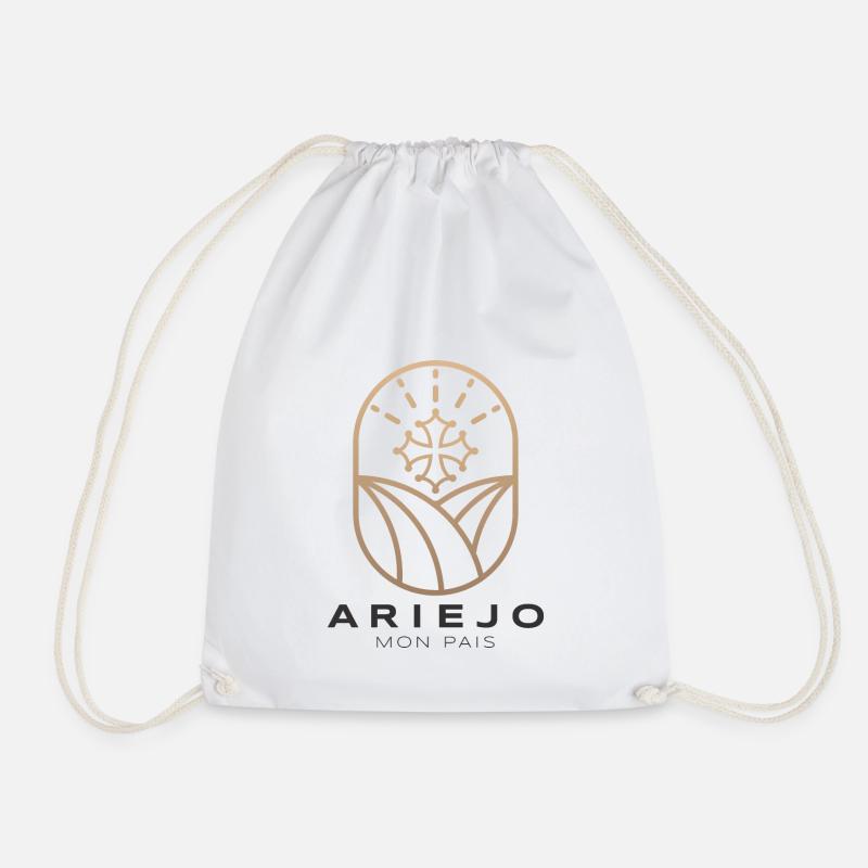 Ariejo Mon Pais, Ariege, Croix occitane. - Sac de sport léger - blanc