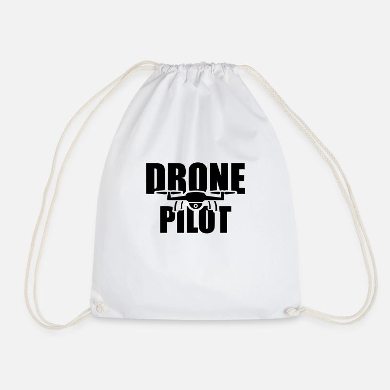 drone - Drawstring Bag - white