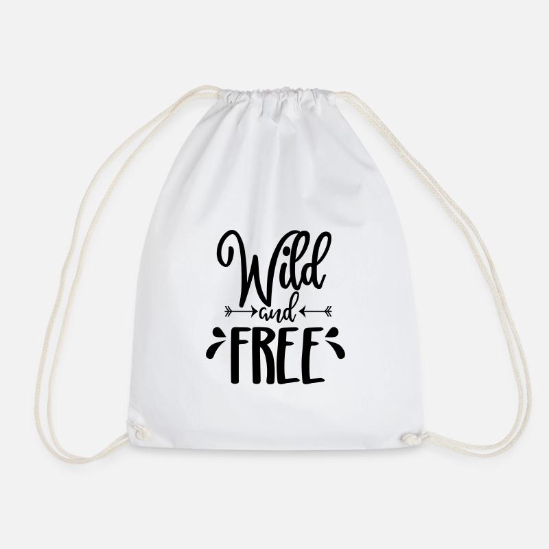 Wild and free spell - Drawstring Bag - white