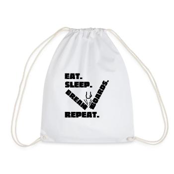Eat. Sleep. Break Boards. Repeat. Tang Soo Do - Turnbeutel - Weiß - Vorne