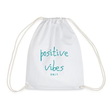 POSITIVE VIBES Only - Drawstring Bag - white - Front