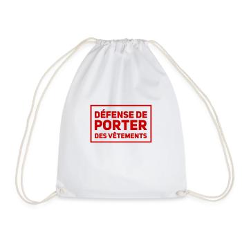 Défense de porter des vêtements - Sac de sport léger - blanc - Devant