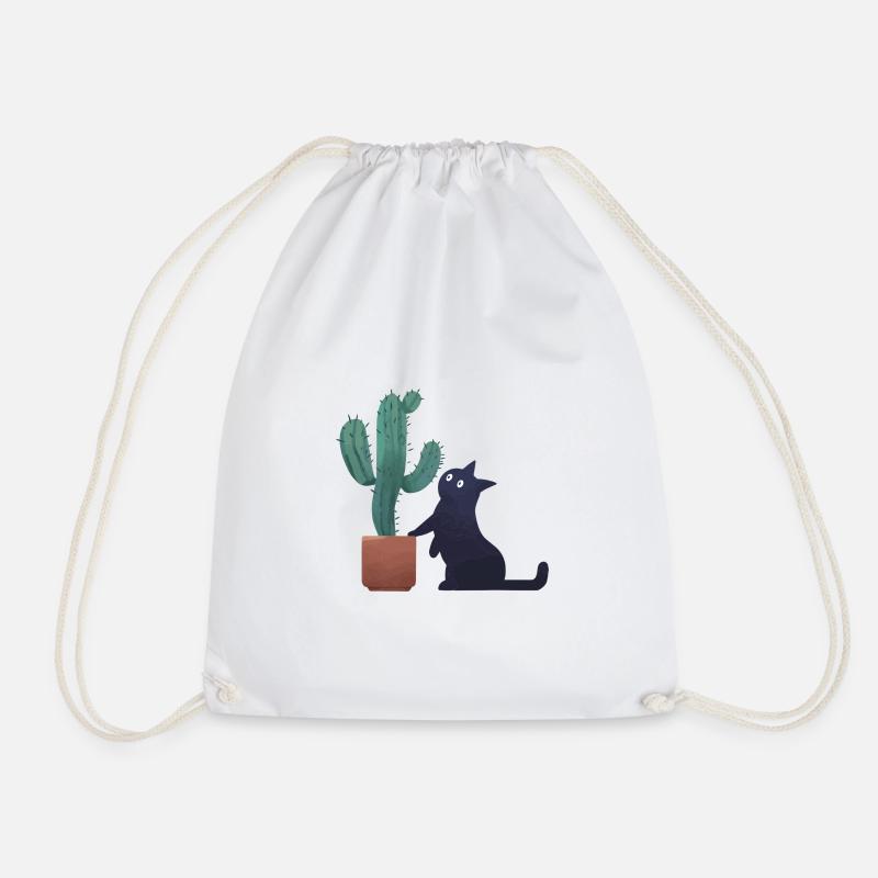 Katze kaktus - Turnbeutel - Weiß