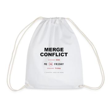 Merge Conflict: Me vs. Friday - Turnbeutel - Weiß - Vorne
