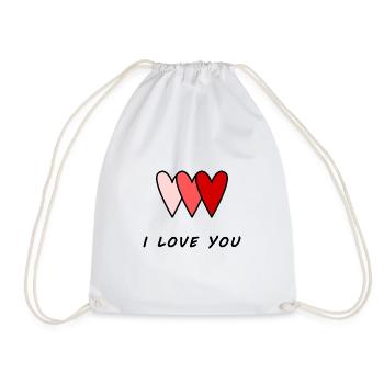 I LOVE YOU. SAINT VALENTIN. JE T'AIME. I LOVE YOU. - Sac de sport léger - blanc - Devant