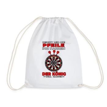 König will Darten Darts Dart Dartspieler 180 - Turnbeutel - Weiß - Vorne