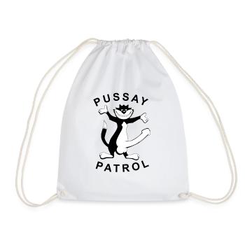 Pussay Patrol from as seen in The Inbetweeners - Drawstring Bag - white - Front