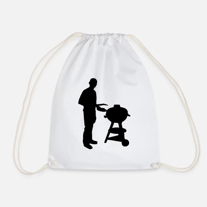 barbeque - Drawstring Bag - white