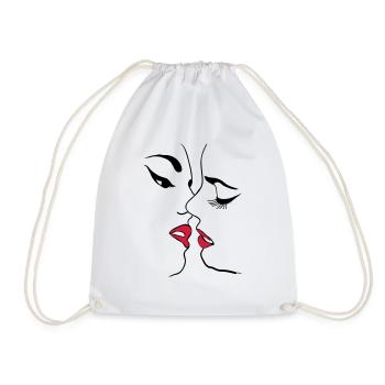 Lesbian - Drawstring Bag - white - Front