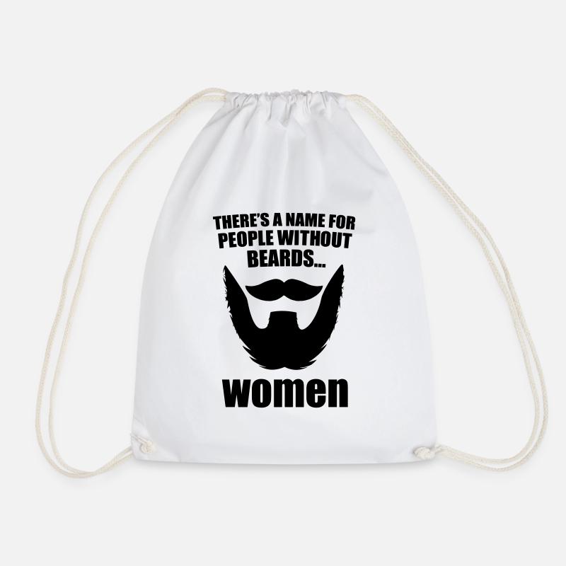 beard - Drawstring Bag - white