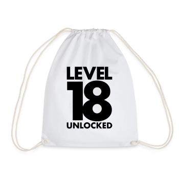 Level 18 Shirt | 18. Geburtstag Gamer Geschenke - Turnbeutel - Weiß - Vorne