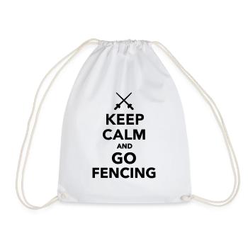 Keep calm and go Fencing - Drawstring Bag - white - Front
