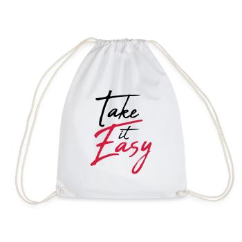 cool cool take it easy logo design text chill - Drawstring Bag - white - Front
