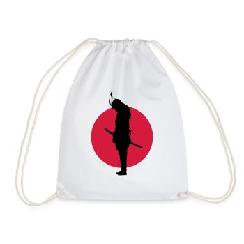 Japan Samurai Warrior (Japan flag) - Turnbeutel - Weiß - Vorne