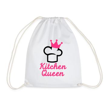 Kitchen Queen - Drawstring Bag - white - Front