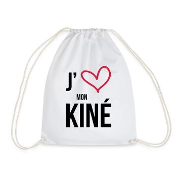 J'aime mon Kiné - Drawstring Bag - white - Front