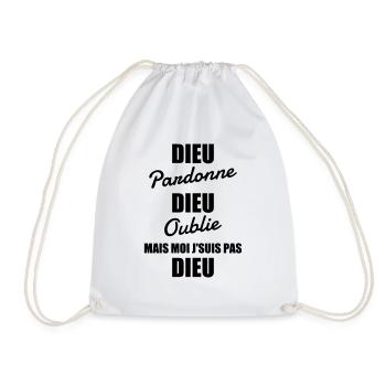 Dieu pardonne - Humour - Drôle - Blague - Fun - Sac de sport léger - blanc - Devant