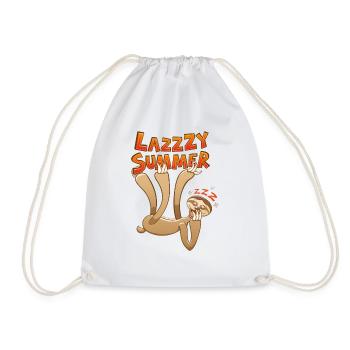 Sleepy sloth yawning and enjoying a lazy summer - Drawstring Bag - white - Front