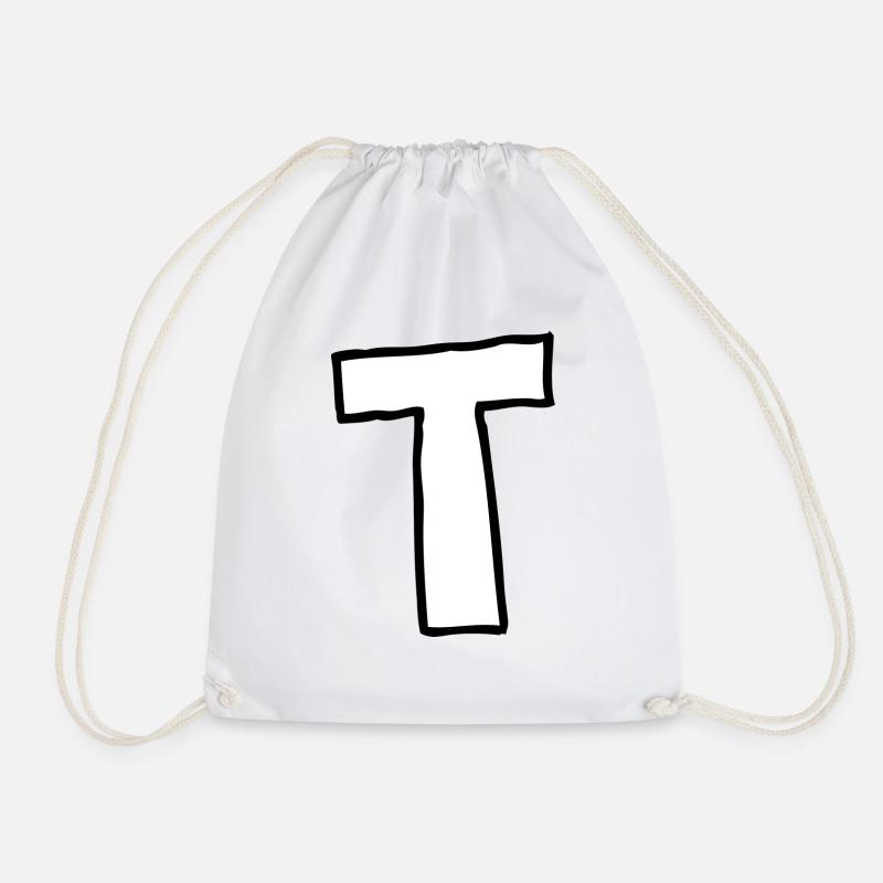 T Buchstabe - Turnbeutel - Weiß