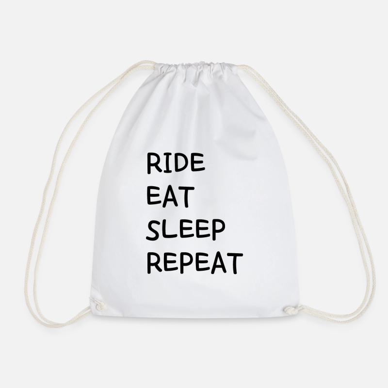 ride eat sleep repeat - Turnbeutel - Weiß