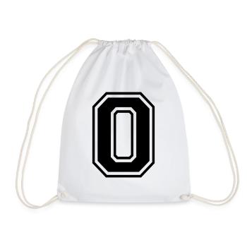 Number 0 Football | Team baseball| university basketball - Drawstring Bag - white - Front