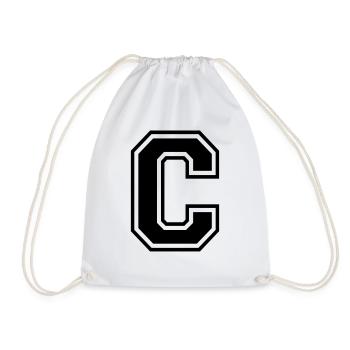 Buchstabe C Fußballmannschaft | Baseball| Universitätsbasketball - Turnbeutel - Weiß - Vorne