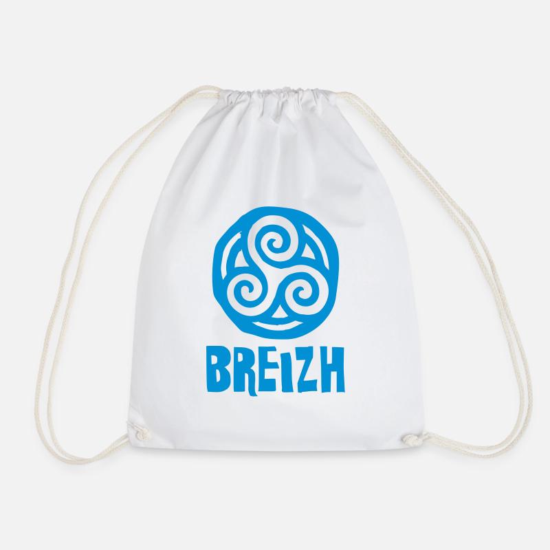 Breizh - Brittany - Drawstring Bag - white