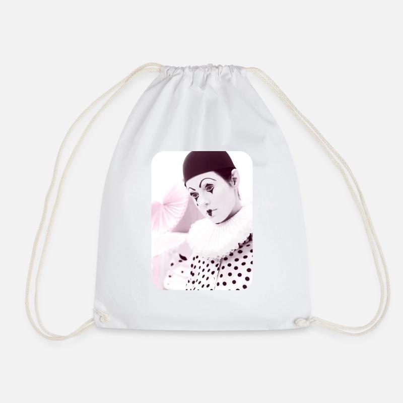 Sad Clown - Drawstring Bag - white