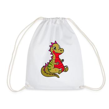 Dinosaurier Kinder Design - Turnbeutel - Weiß - Vorne