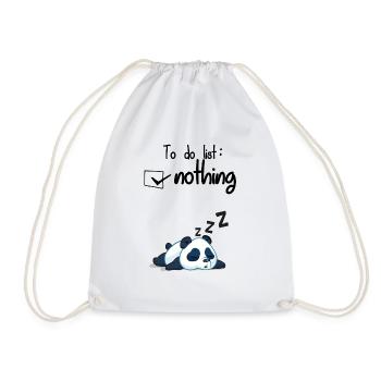 The list of things to do: nothing. Sleeping panda - Drawstring Bag - white - Front
